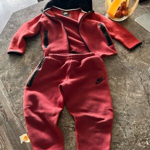 Nike Kids Black and Red Jogger Set